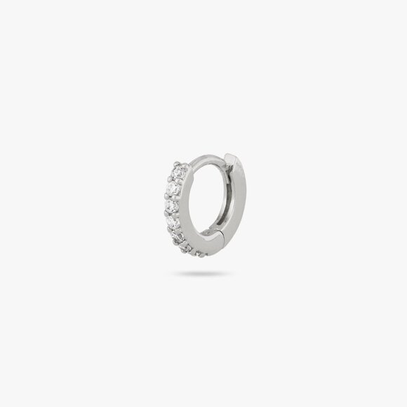 STUDS Micro Pavé Helix Huggie - Silver/Clear, 6mm Inner Diameter, 9mm Outer - Picture 1 of 4